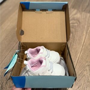 Kids White and Pink Sneakers